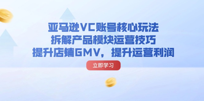 (11848期)亚马逊VC账号核心玩法,拆解产品模块运营技巧,提升店铺GMV,提升运营利润-轻创淘金网