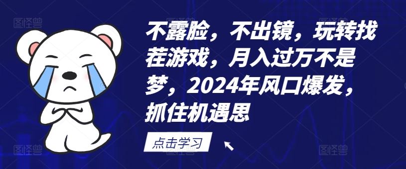 不露脸,不出镜,玩转找茬游戏,月入过万不是梦,2024年风口爆发,抓住机遇【揭秘】-轻创淘金网