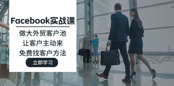 (11913期)Facebook实战课:做大外贸客户池,让客户主动来,免费找客户方法-轻创淘金网