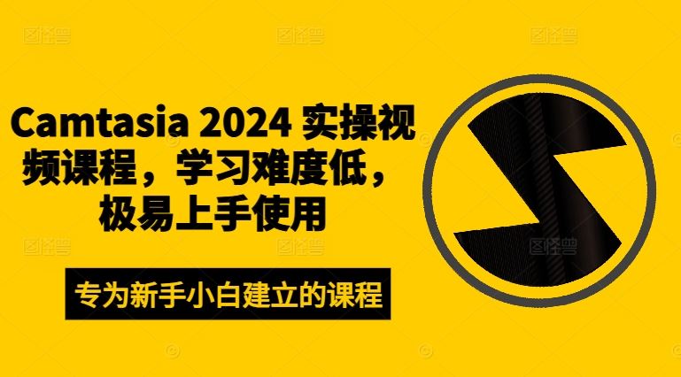 Camtasia 2024 实操视频课程,学习难度低,极易上手使用-轻创淘金网