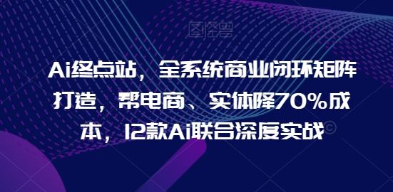 Ai终点站,全系统商业闭环矩阵打造,帮电商、实体降70%成本,12款Ai联合深度实战【0906更新】-轻创淘金网